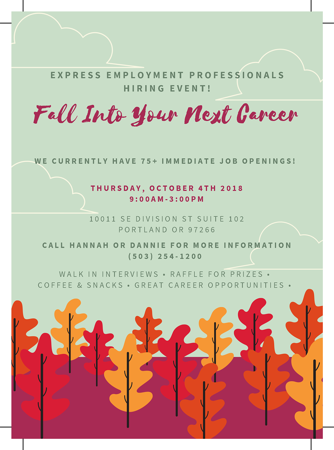 Fall Into Your Next Career - Now Hiring in Portland, OR