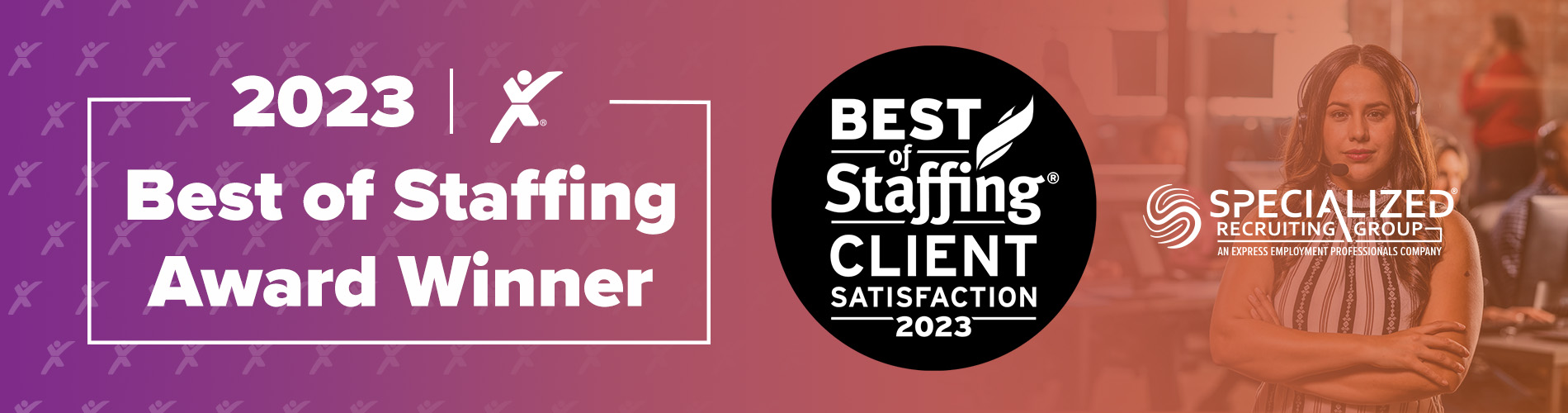 Best of Staffing Client Award Home Banner SRG 2023